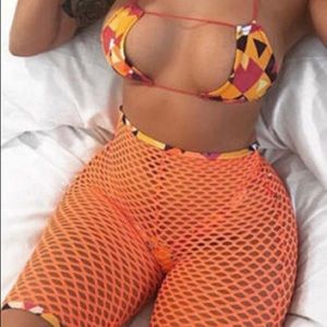 Orange 3 piece swimsuit